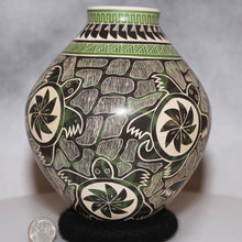 Load image into Gallery viewer, Mata Ortiz Pottery Black Green White Tortoises with dime for scale

