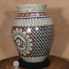 Load image into Gallery viewer, Fishes in Flowers - Spray Pattern Glaze - Mata Ortiz Pottery
