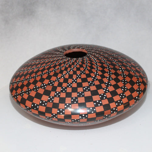 Mata Ortiz Mexican Pottery Low Profile Checkered