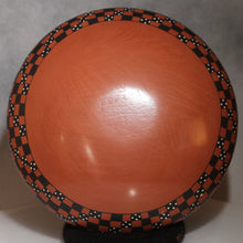 Load image into Gallery viewer, Backside view of Mata Ortiz Mexican Pottery Low Profile Checkered 
