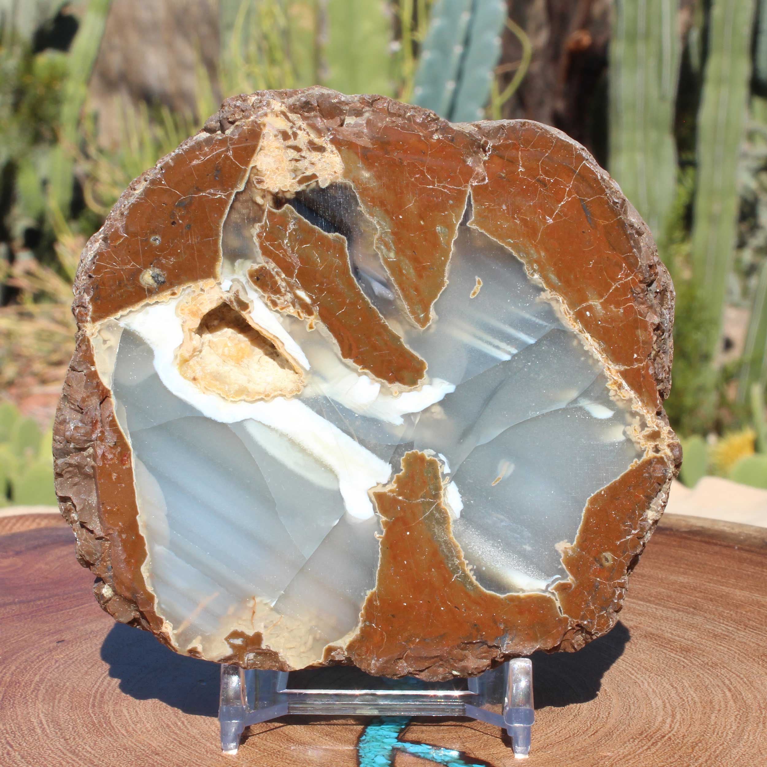 Soft Blue Dugway Geode Half Fine Druzy Quartz Polished Face from Utah