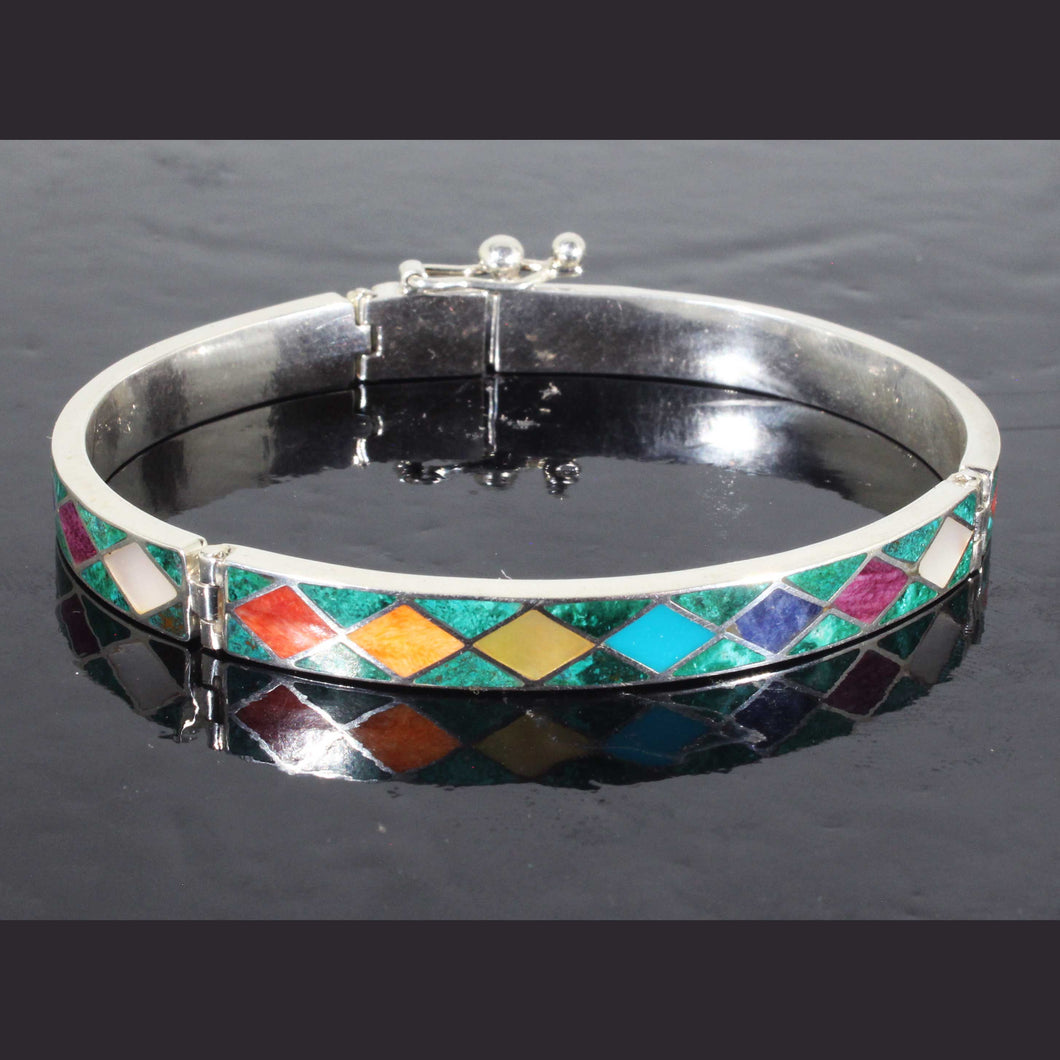 Peruvian Bracelet - Fine Silver & Semi Precious Gemstones - Pachamama Energy