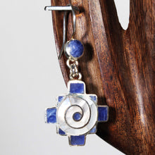 Load image into Gallery viewer, Sacred Peruvian Cross - Azure Blue Lapis Pendant &amp; Earring Set - Urin Huanca
