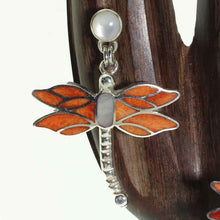 Load image into Gallery viewer, Apricot Dragonfly Earrings - Spiny Oyster Shell - Urin Huanca
