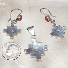 Load image into Gallery viewer, Red Coral Incan Cross Pendant Earrings Jewelry
