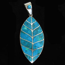Load image into Gallery viewer, Azurite Set Peru Earrings &amp; Pendant - Sacred Cocoa Leaf - Urin Huanca
