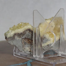 Load and play video in Gallery viewer, Septarian Geode Slice - Packed Yellow Crystals
