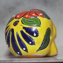 Load and play video in Gallery viewer, Video of Festive Painted Skull Talavera Mexican Pottery
