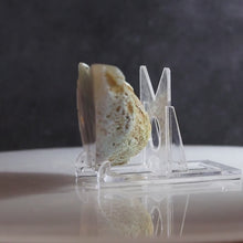 Load and play video in Gallery viewer, Blue Flame Chalcedony Geode Half
