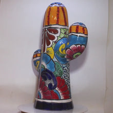 Load and play video in Gallery viewer, Large Talavera Pottery | Saguaro Cactus Plant | Mexican Festive Art
