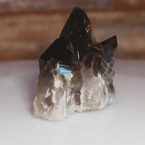 video of Black Smoky Quartz Prominent Cluster of Points