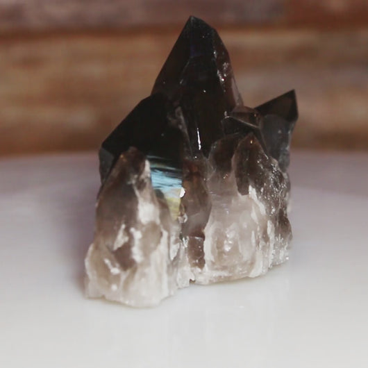 video of Black Smoky Quartz Prominent Cluster of Points