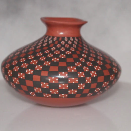Video of checkered mata ortiz pottery