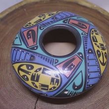 Load and play video in Gallery viewer, Low Profile Mata Ortiz Pottery - Señor Oscar G. Quezada - Vibrant Carousel of Colors
