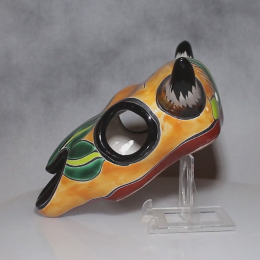 Video Talavera Southwest Steer Head Mexican Folk Art