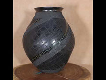 Load and play video in Gallery viewer, Señor Israel Sandoval - Large Black Corrugated - Mata Ortiz Pottery
