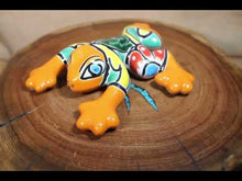 Load and play video in Gallery viewer, Orange Talavera Wall Frog - Mexican Folk Art Pottery/Ceramics
