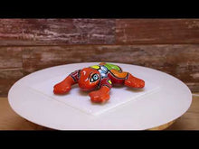 Load and play video in Gallery viewer, Orange Talavera Wall Frog - Mexican Folk Art Pottery/Ceramics
