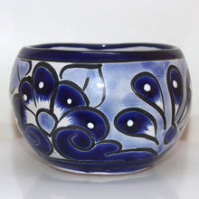 Load image into Gallery viewer, Talavera Flower Pottery | Rich Flow Blue on White | Mexico Folk Art SW Floral Design
