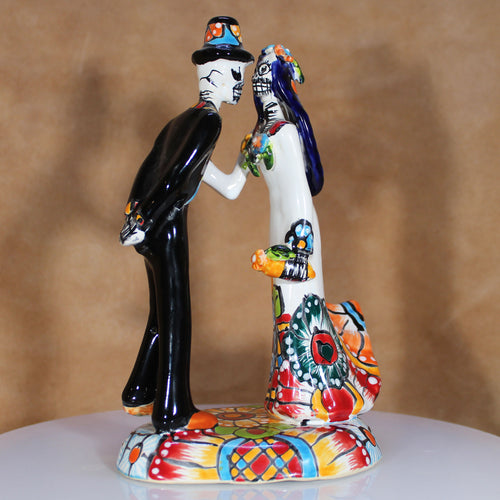 Newlyweds Figure Talavera Mexican Pottery Dia de Muertos
