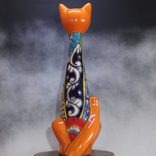 Load image into Gallery viewer, Back View Talavera Slender Cat Pottery
