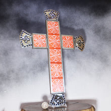 Load image into Gallery viewer, Tile &amp; Tin Christian Cross: Orange-Red Southwest Palette
