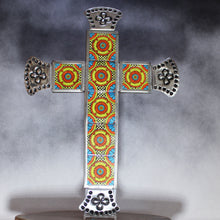 Load image into Gallery viewer, Tile &amp; Tin Christian Cross
