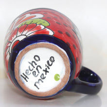 Load image into Gallery viewer, Talavera Cup Mug  | Brilliant Hand Glaze Floral Pattern | Hecho en Mexico Native Art
