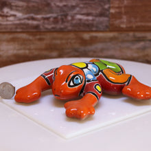 Load image into Gallery viewer, Orange Talavera Wall Frog - Mexican Folk Art Pottery/Ceramics
