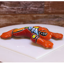 Load image into Gallery viewer, Orange Talavera Wall Frog - Mexican Folk Art Pottery/Ceramics
