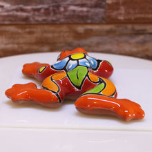 Load image into Gallery viewer, Orange Talavera Wall Frog - Mexican Folk Art Pottery/Ceramics
