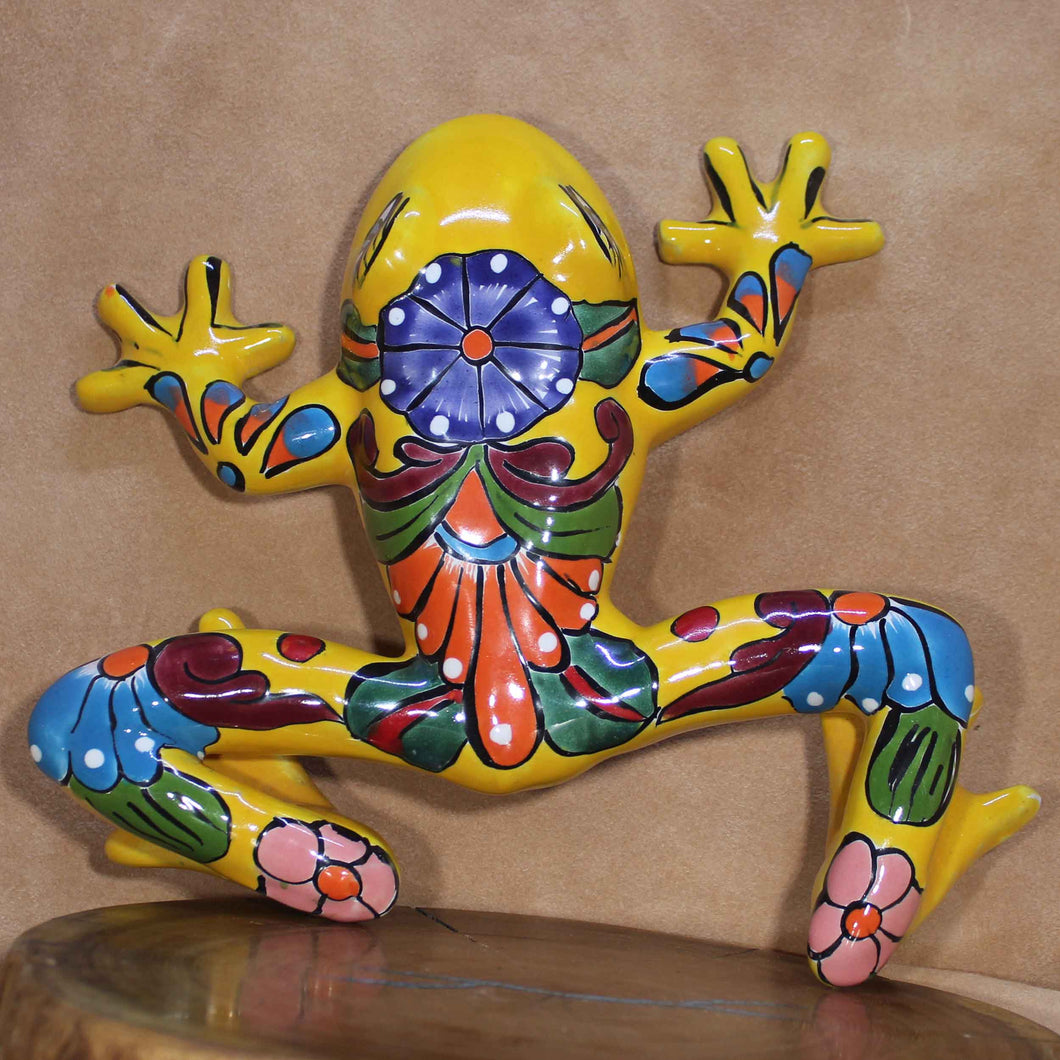 Yellow Talavera Frog - Mexican Folk Art Pottery/Ceramics