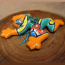 Load image into Gallery viewer, Orange Talavera Wall Frog - Mexican Folk Art Pottery/Ceramics
