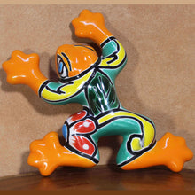 Load image into Gallery viewer, Orange Talavera Wall Frog - Mexican Folk Art Pottery/Ceramics
