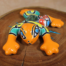 Load image into Gallery viewer, Orange Talavera Wall Frog - Mexican Folk Art Pottery/Ceramics
