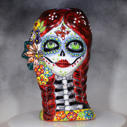 Talavera Mexican Pottery Green Eyed Maiden 