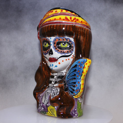 Mystical Maiden Day Dead Mexican Pottery
