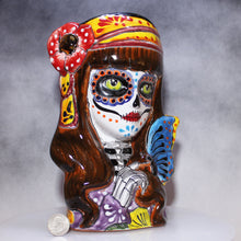 Load image into Gallery viewer, dime for scale Maiden Day Dead Mexican Pottery
