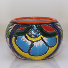 Load image into Gallery viewer, Miniature Talavera Flower Pottery | Bright Colors on White | Mexico Folk Art SW Floral Design
