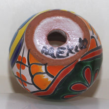 Load image into Gallery viewer, Miniature Talavera Flower Pottery | Bright Colors on White | Mexico Folk Art SW Floral Design
