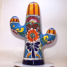Load image into Gallery viewer, Large Talavera Pottery | Saguaro Cactus Plant | Mexican Festive Art

