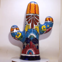 Load image into Gallery viewer, Large Talavera Pottery | Saguaro Cactus Plant | Mexican Festive Art
