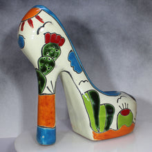Load image into Gallery viewer, Talavera High Heels -  Ceramic Pottery - Mexico Folk Art
