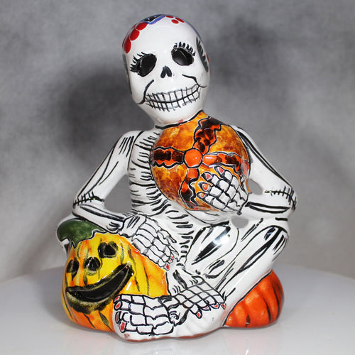 Skeleton Pumpkins Day of the Dead Mexican Pottery