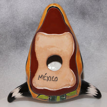 Load image into Gallery viewer, Back side Ceramic ocarina with &#39;México&#39; text on a gray background
