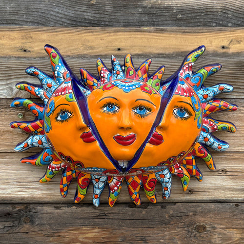 Señor Garcia Sun Faces Talavera Folk Art