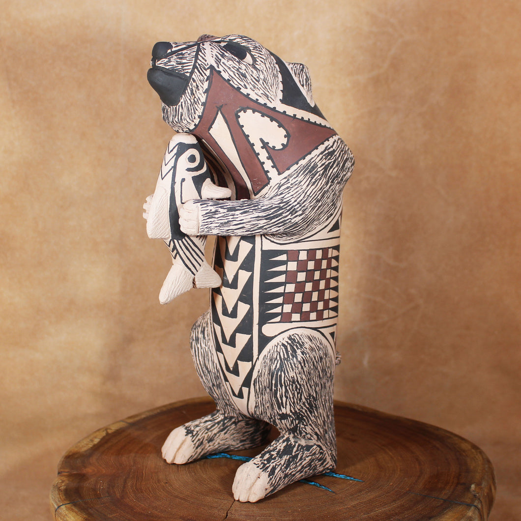 Señor Tomas Quintana - Happy Otter w/ Fish - Mexican Mata Ortiz Pottery