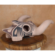 Load image into Gallery viewer, Southwest Skull Sculpture - Mata Ortiz Cultural Folk Art - Señor Tomas Quintana
