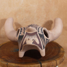 Load image into Gallery viewer, Southwest Skull Sculpture - Mata Ortiz Cultural Folk Art - Señor Tomas Quintana
