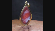 Load and play video in Gallery viewer, Charles Albert - Crimson &amp; Blanched Druzy Quartz Pendant - Zero Carat Gold
